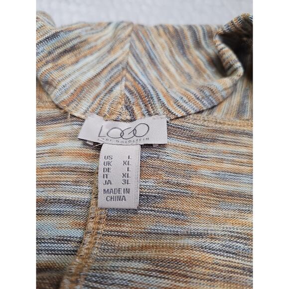 Logo By Lori Goldstein Sweater Womens Large Open Front Duster Length Pockets - Picture 5 of 7